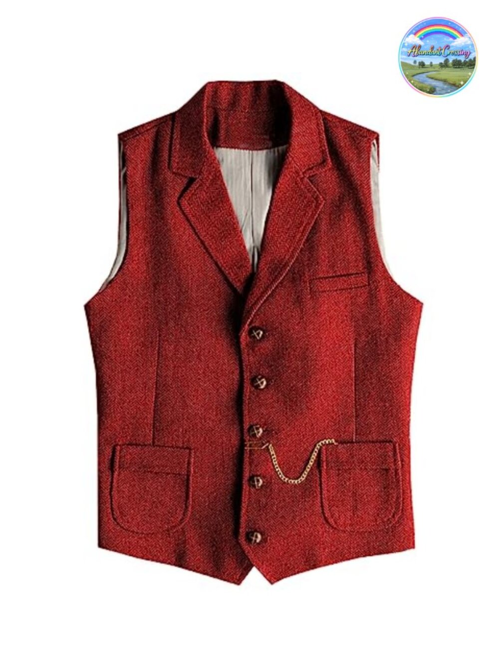 Men's Tweed Suit Vest Herringbone Wool Blend Western Waistcoat Groomsman